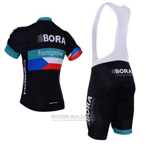 2017 Fahrradbekleidung Bora Shwarz Trikot Kurzarm und Tragerhose - zum Schließen ins Bild klicken